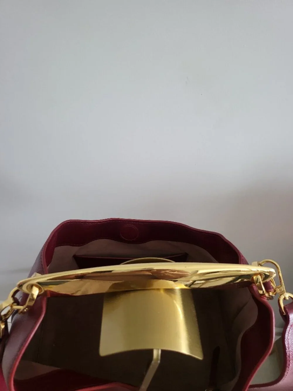 Elleme Burgundy Small Boomerang caviar leather bag